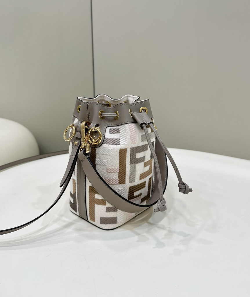 Fendi Bucket Bag Mon Tresor 8BS010 Gray Leather - Default Title - View 3