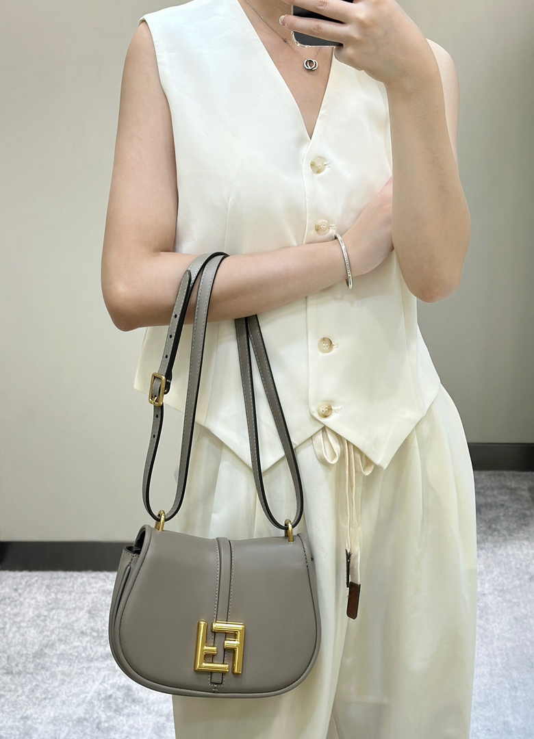 Fendi C’mon Mini 8BS082 Shoulder Gray leather bag - Default Title - View 1