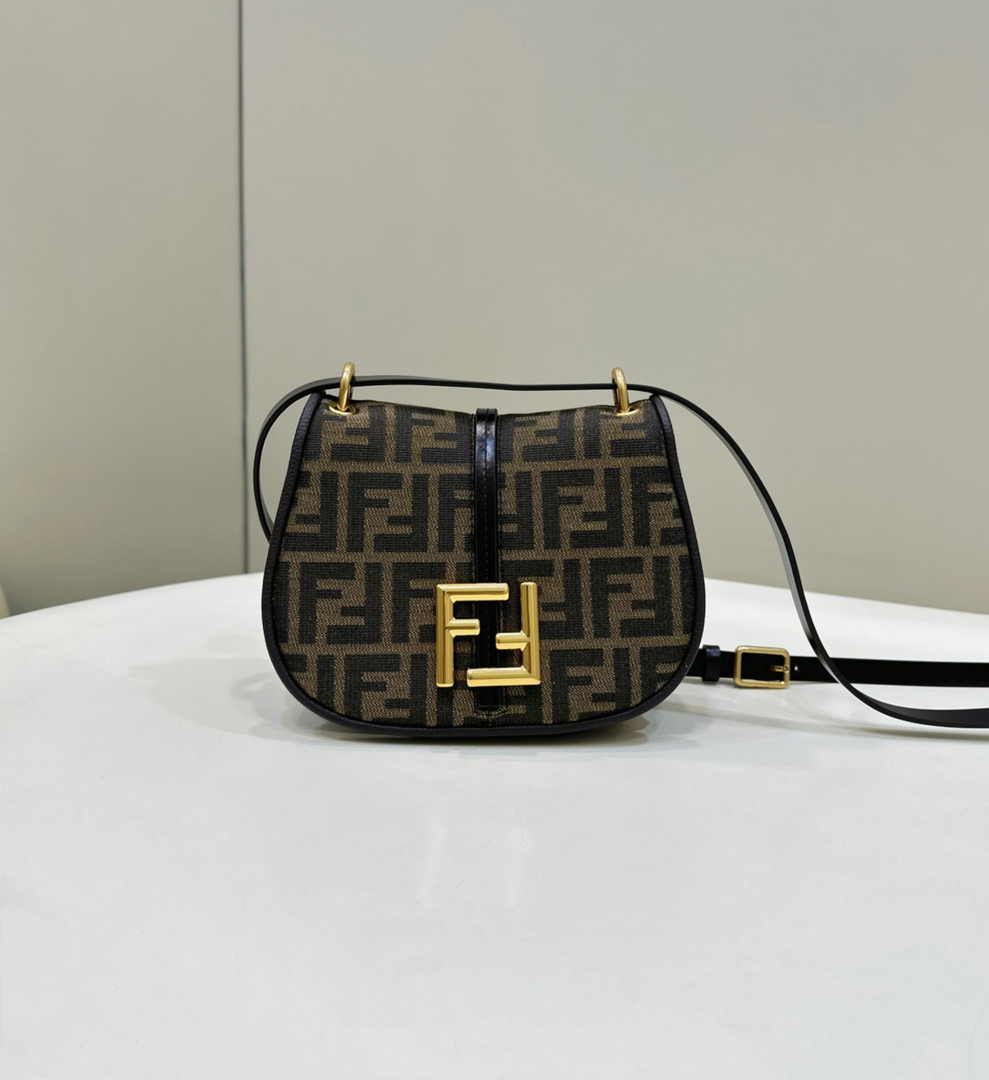 Fendi C’mon Mini 8BS082 Shoulder Brown FF jacquard fabric bag - Default Title - View 2