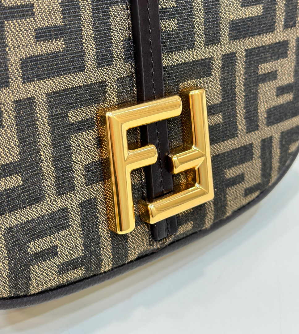 Fendi C’mon Mini 8BS082 Shoulder Brown FF jacquard fabric bag - Default Title - View 9