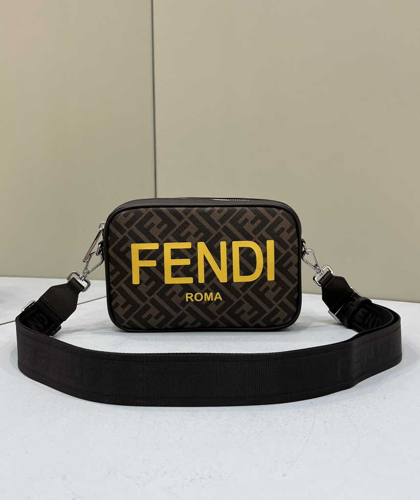 Fendi Camera Case Brown FF fabric bag 7M0286 - Default Title - View 1