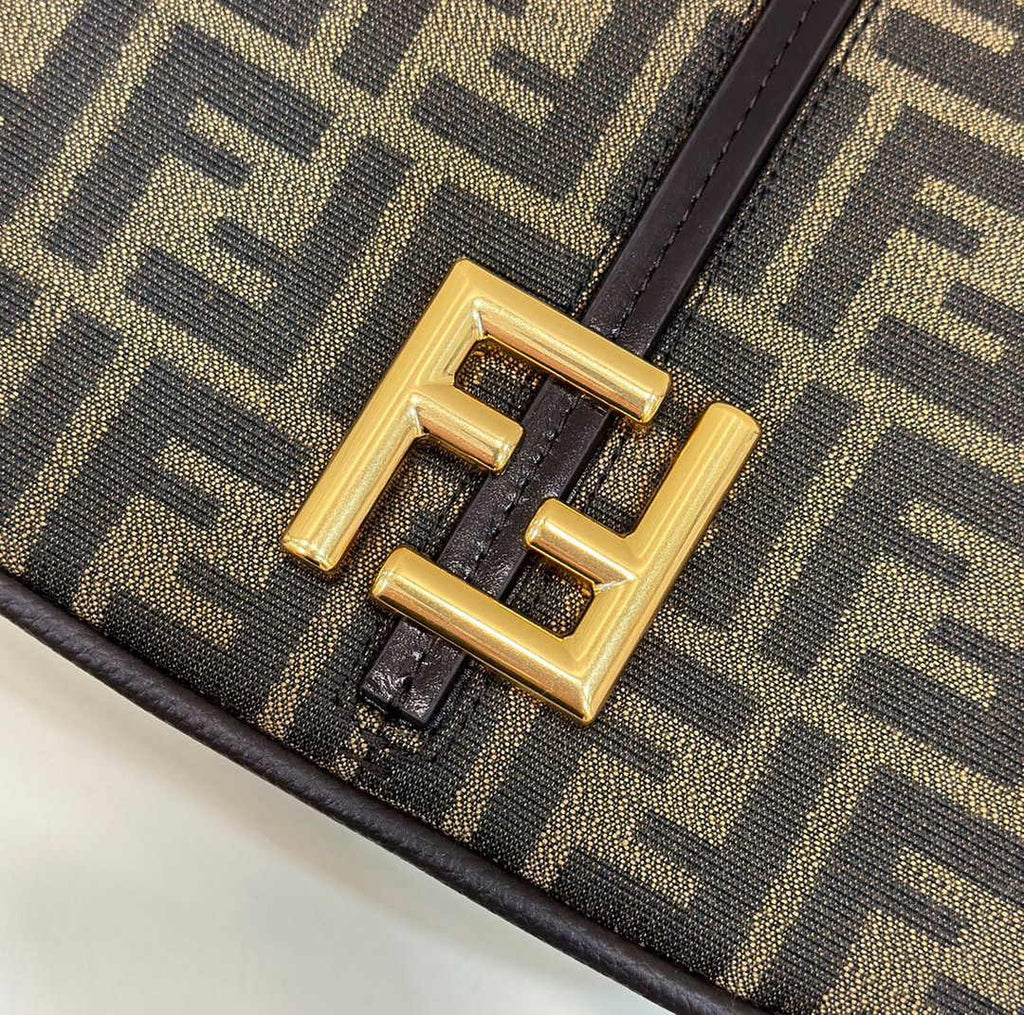 Fendi Cmon Medium 8BT366 Shoulder Brown FF jacquard fabric Bag - Default Title - View 9