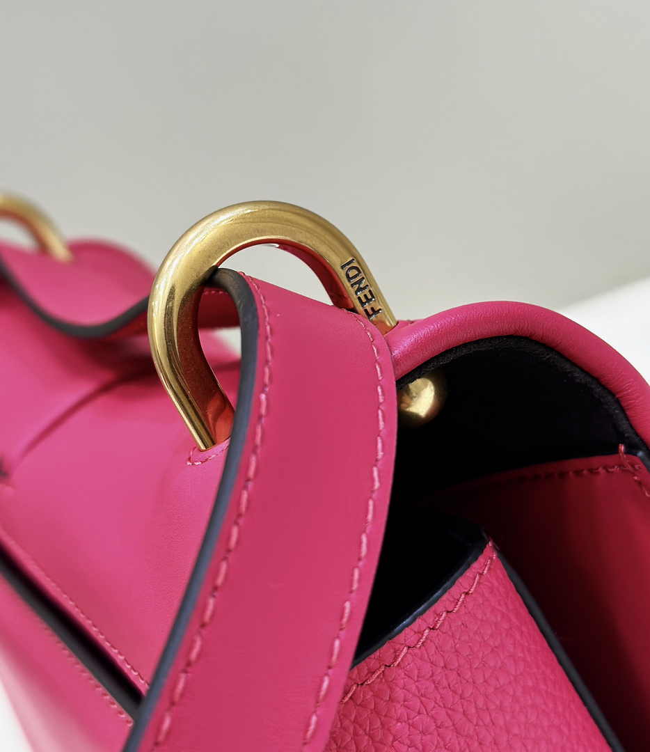 Fendi Cmon Medium 8BT366 Shoulder Fuchsia smooth leather Bag - Default Title - View 7