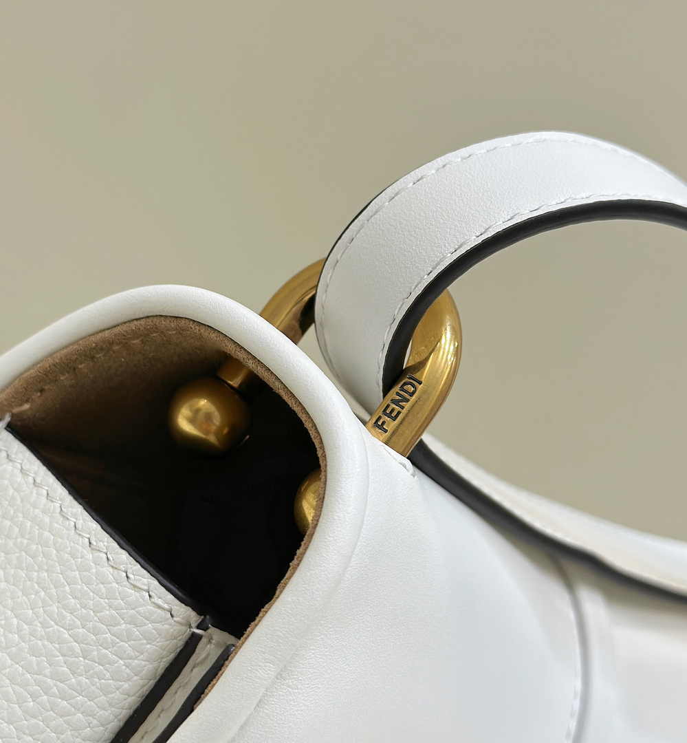 Fendi Cmon Medium 8BT366 Shoulder white smooth leather Bag - Default Title - View 5
