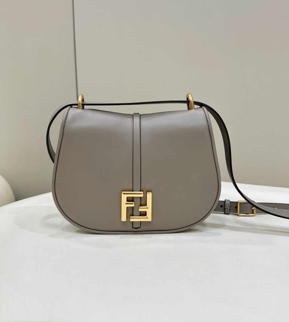 Fendi Cmon Medium 8BT366 Shoulder gray smooth leather Bag - Default Title - View 3