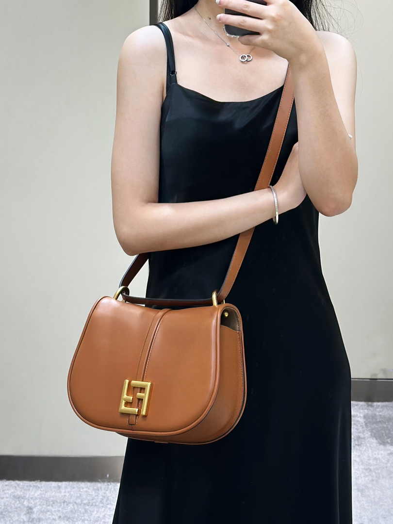 Fendi Cmon Medium 8BT366 Shoulder brown smooth leather Bag - Default Title - View 2