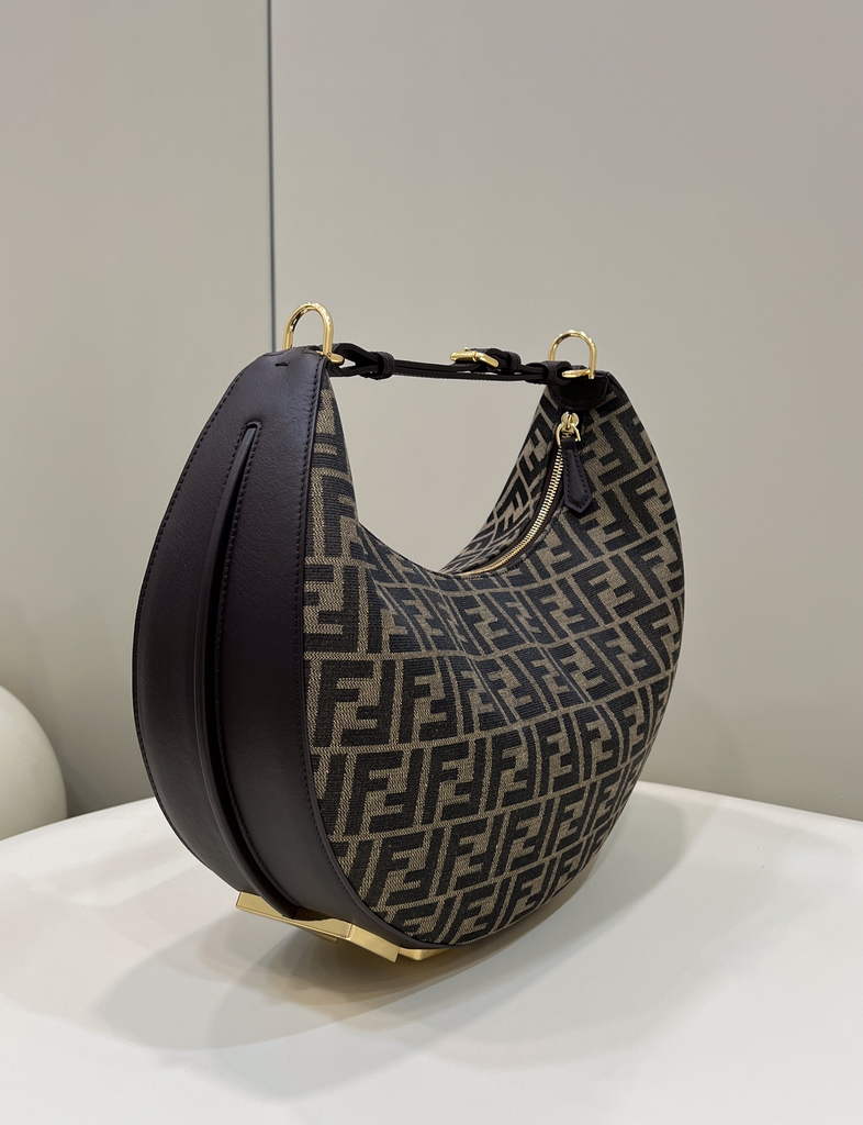 Fendi Fendigraphy 8BR799A Brown FF Leather bag - Default Title - View 3