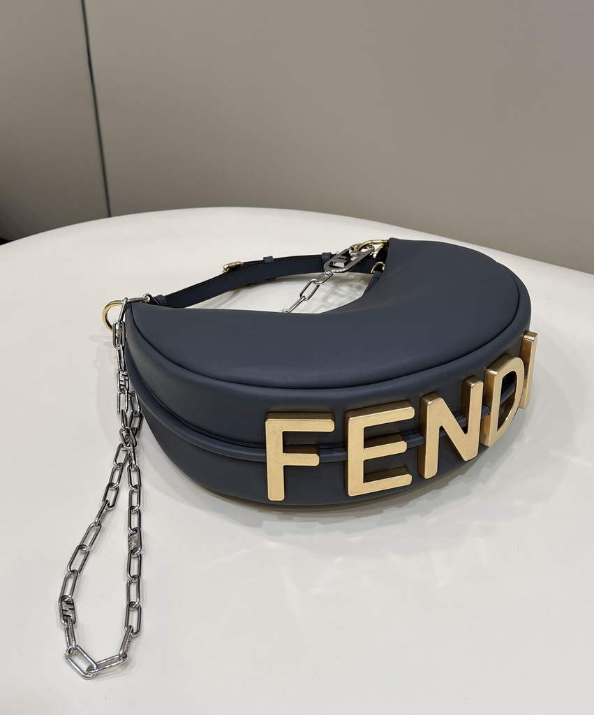 Fendi Fendigraphy Small Dark Gray leather bag 8BR798 - Default Title - View 2