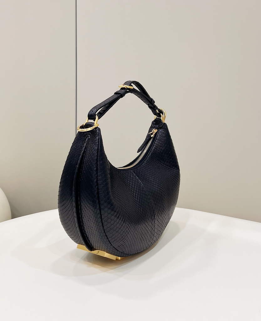 Fendi Fendigraphy Small black snake leather bag 8BR798 - Default Title - View 3