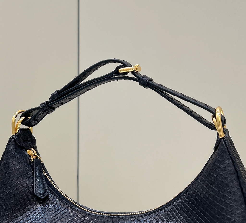 Fendi Fendigraphy Small black snake leather bag 8BR798 - Default Title - View 4