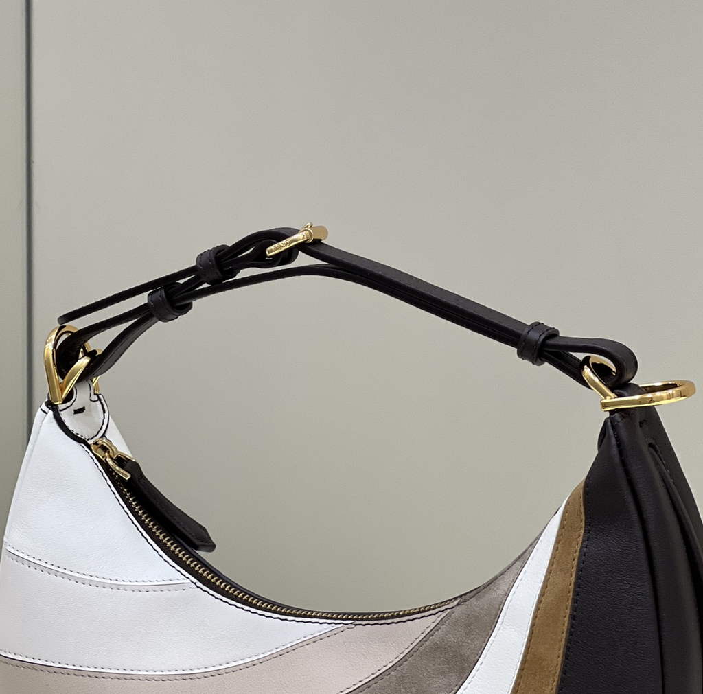 Fendi Fendigraphy 8BR798 Leather bag with beige and brown inlay - Default Title - View 7