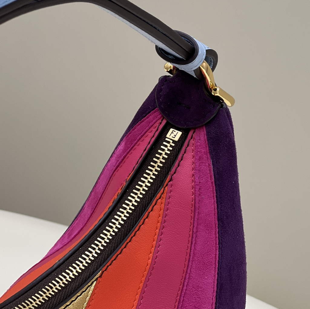 Fendi Fendigraphy 8BR798 Leather bag with blue and black inlay - Default Title - View 5