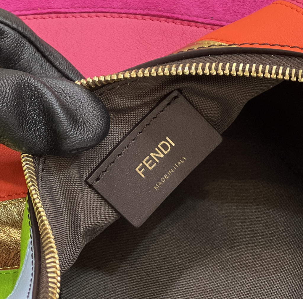 Fendi Fendigraphy 8BR798 Leather bag with blue and black inlay - Default Title - View 7