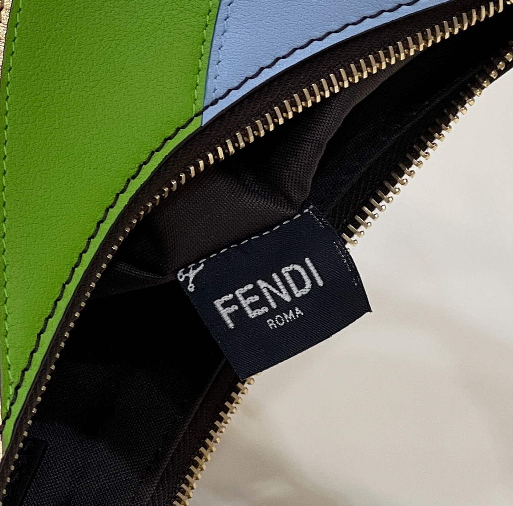 Fendi Fendigraphy 8BR798 Leather bag with blue and black inlay - Default Title - View 8