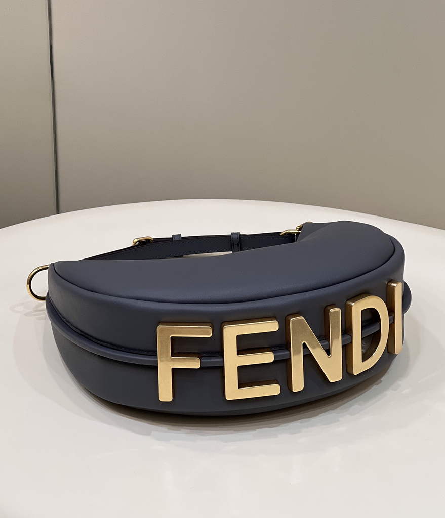 Fendi Fendigraphy Small Dark Gray leather bag 8BR798 - Default Title - View 6