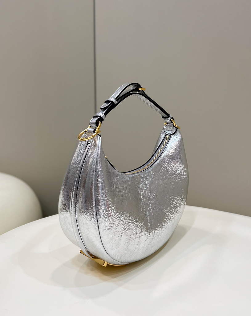 Fendi Fendigraphy Small Silver leather bag 8BR798 - Default Title - View 3