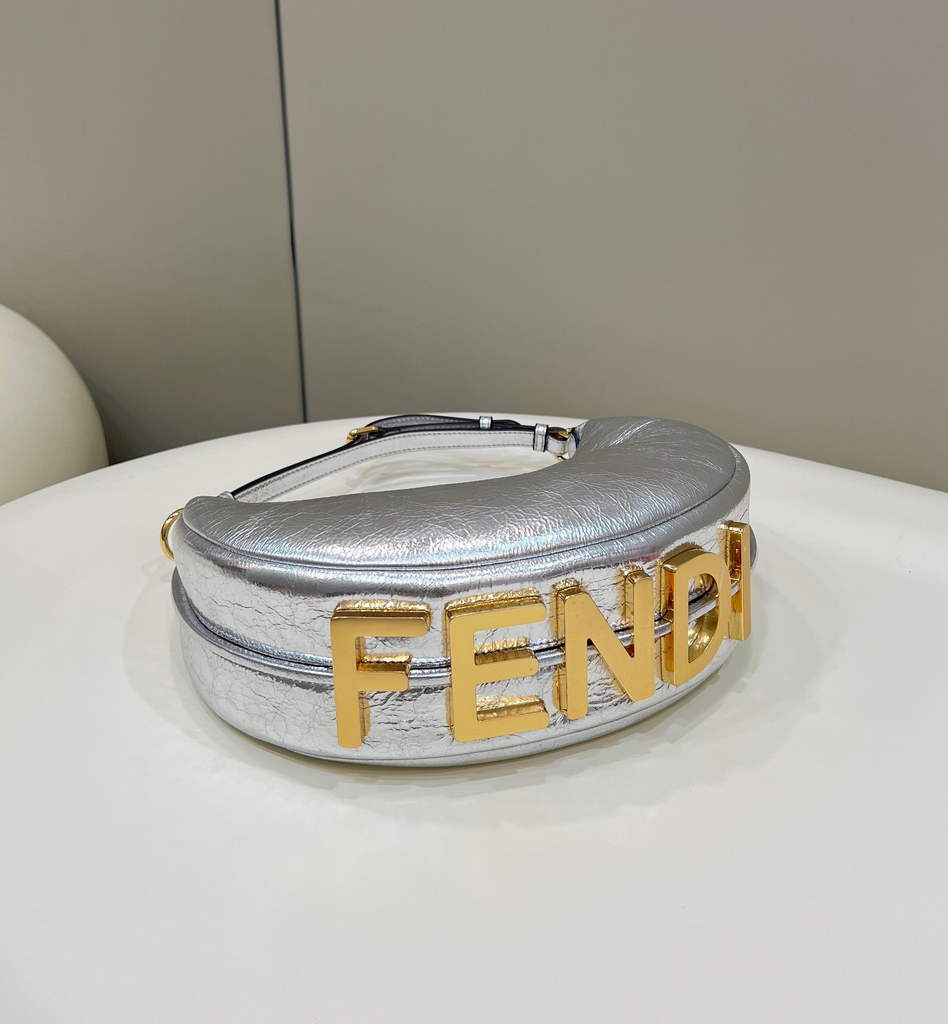 Fendi Fendigraphy Small Silver leather bag 8BR798 - Default Title - View 2