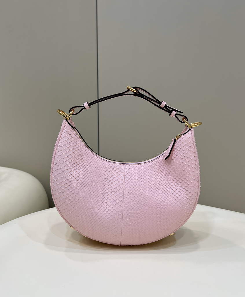 Fendi Fendigraphy Small pink snake leather bag 8BR798 - Default Title - View 1