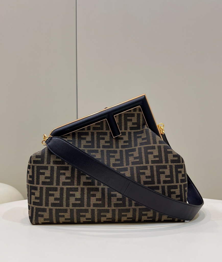 Fendi First Medium 8BP127 Brown FF Leather Bag - Default Title - View 1