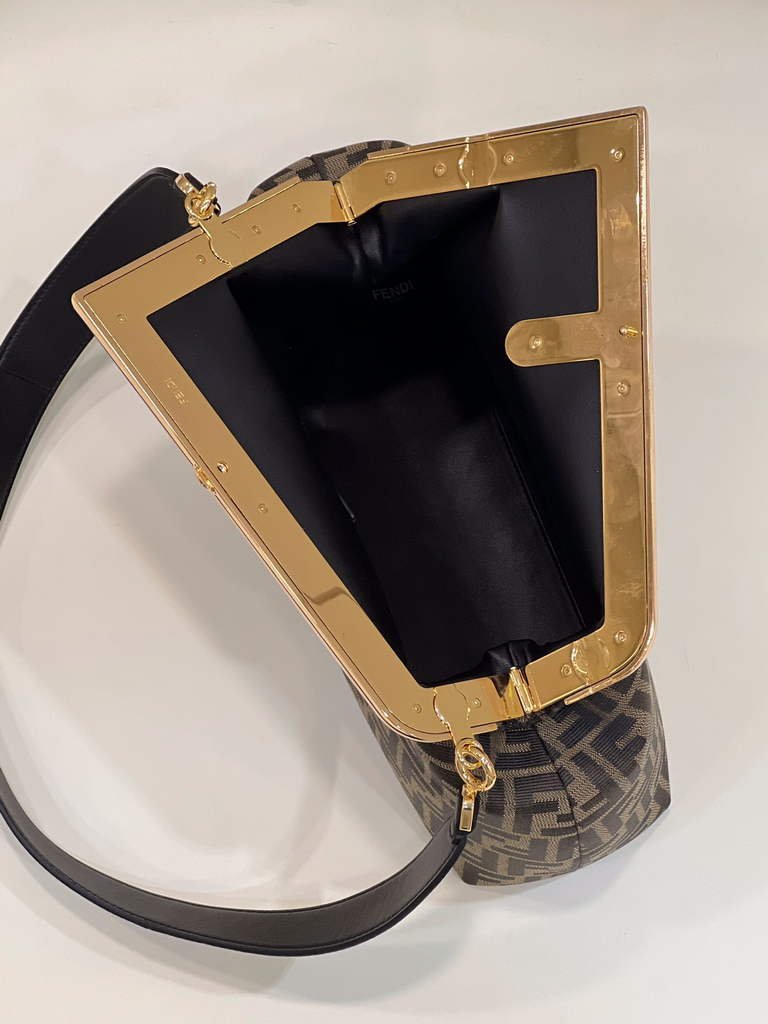 Fendi First Medium 8BP127 Brown FF Leather Bag - Default Title - View 9