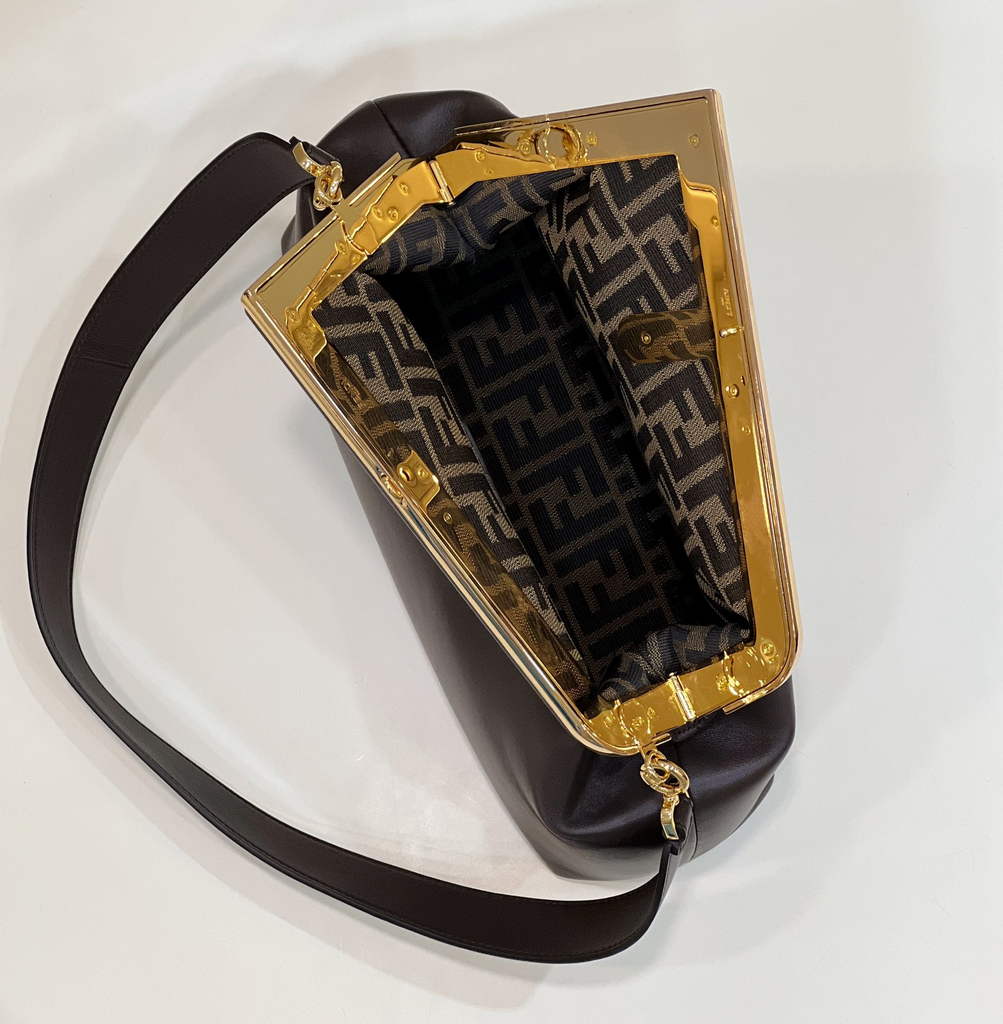 Fendi First Medium 8BP127 Dark Brown leather bag - Default Title - View 8