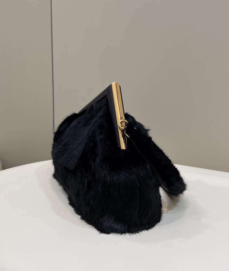 Fendi First Medium 8BP127 Black fox fur bag - Default Title - View 2