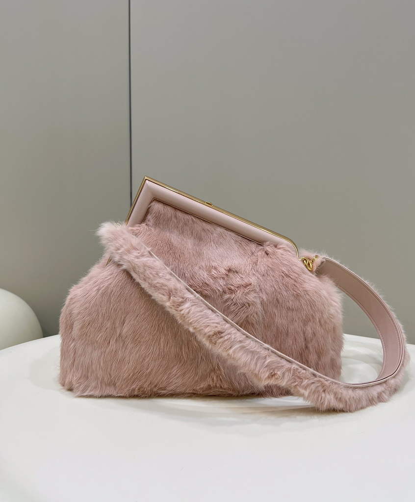 Fendi First Medium 8BP127 Pink fox fur bag - Default Title - View 2