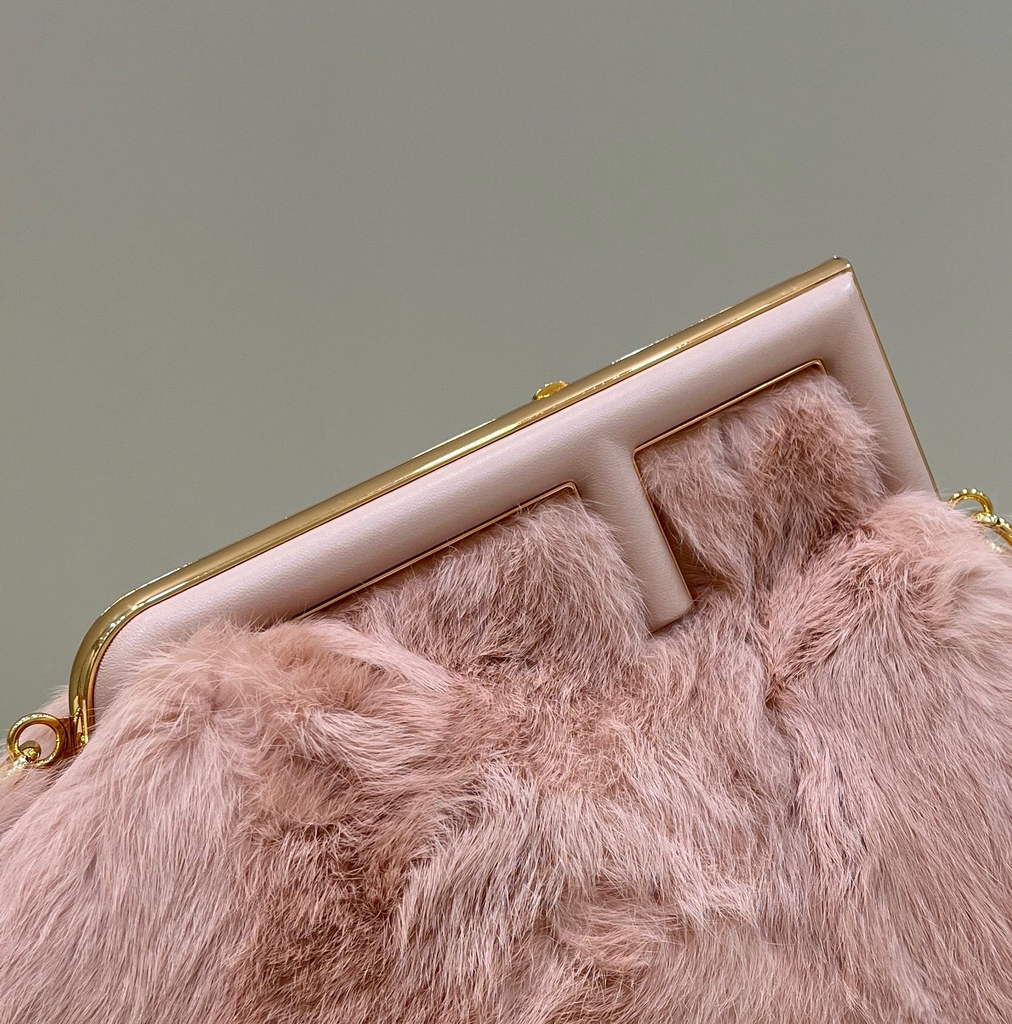 Fendi First Medium 8BP127 Pink fox fur bag - Default Title - View 4