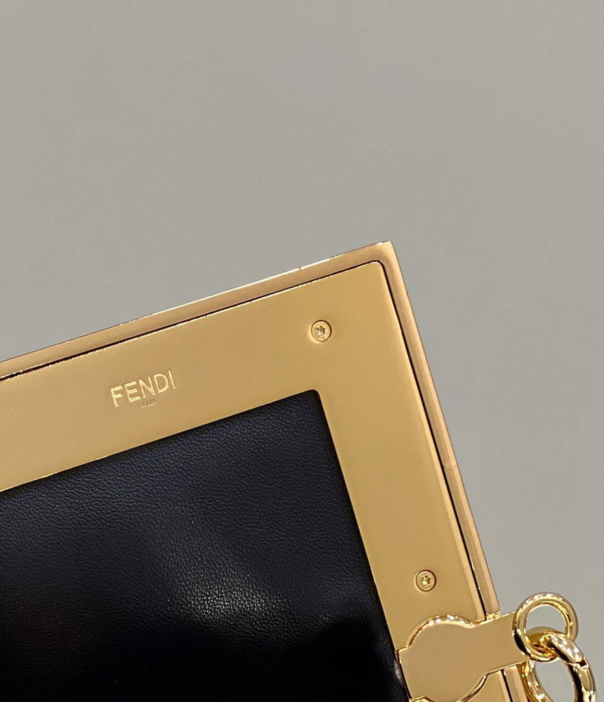 Fendi First Medium 8BP127 Black laqué crocodile leather bag - Default Title - View 6