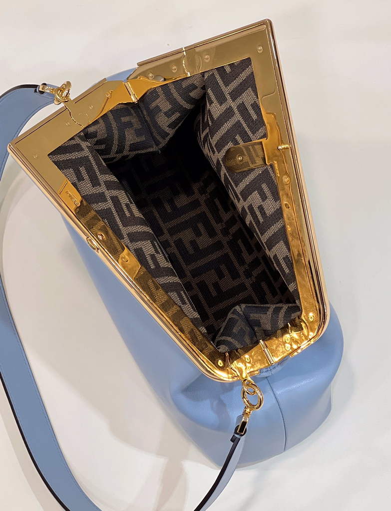 Fendi First Medium 8BP127 Blue leather bag - Default Title - View 8