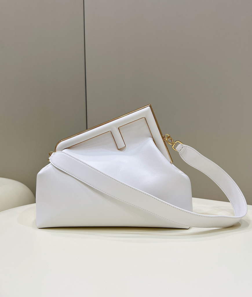 Fendi First Medium 8BP127 White leather bag - Default Title - View 1