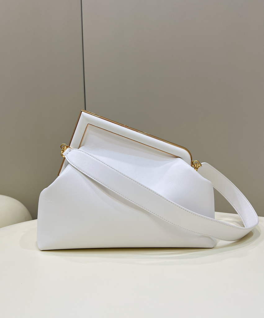 Fendi First Medium 8BP127 White leather bag - Default Title - View 2