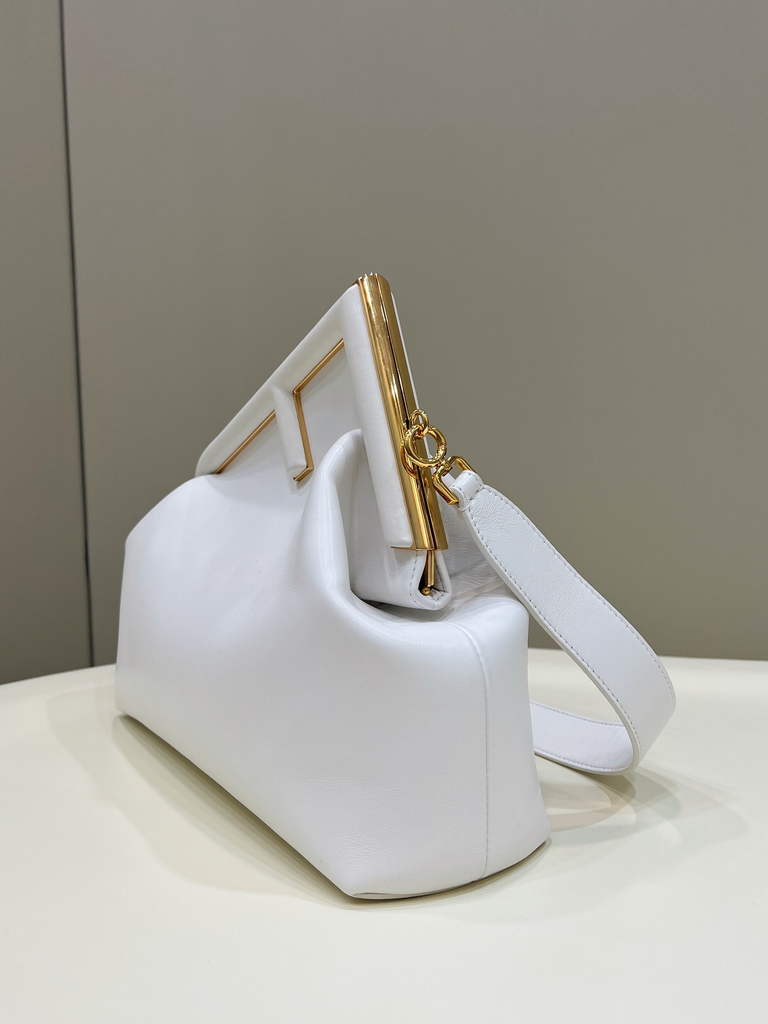 Fendi First Medium 8BP127 White leather bag - Default Title - View 5