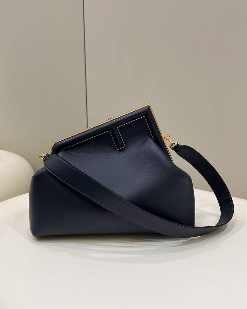 Fendi First Medium 8BP127 Black leather bag - Default Title - View 1