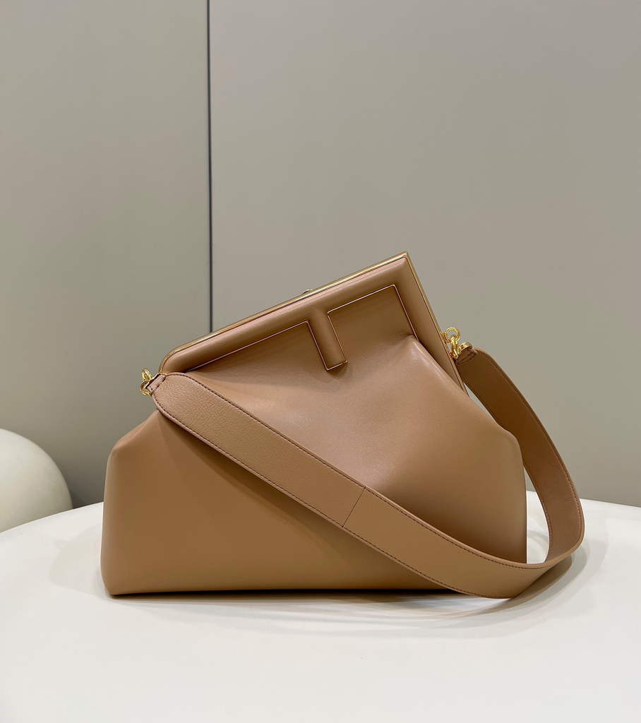 Fendi First Medium 8BP127 Dark Apricot leather bag - Default Title - View 1