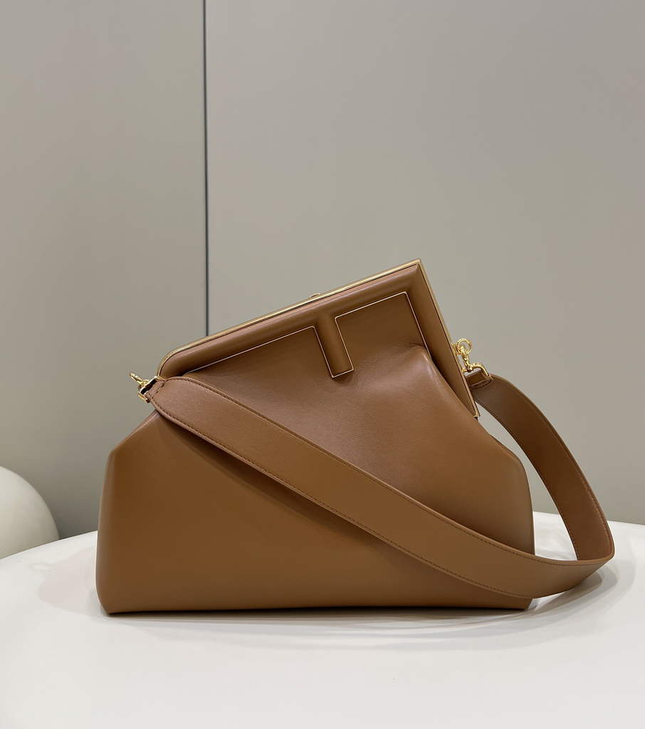 Fendi First Medium 8BP127 Brown leather bag - Default Title - View 1