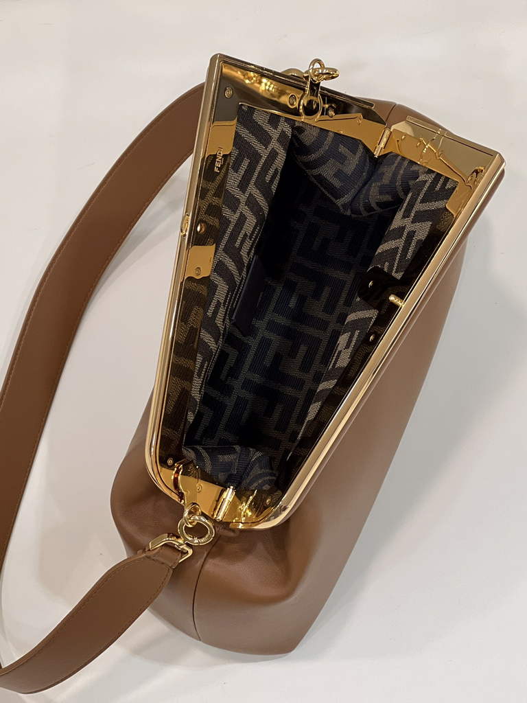 Fendi First Medium 8BP127 Brown leather bag - Default Title - View 8