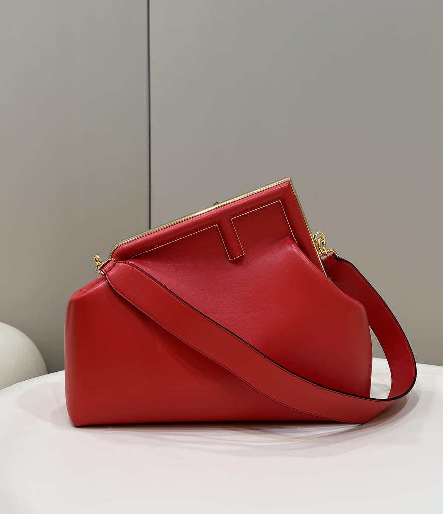 Fendi First Medium 8BP127 Red leather bag - Default Title - View 1