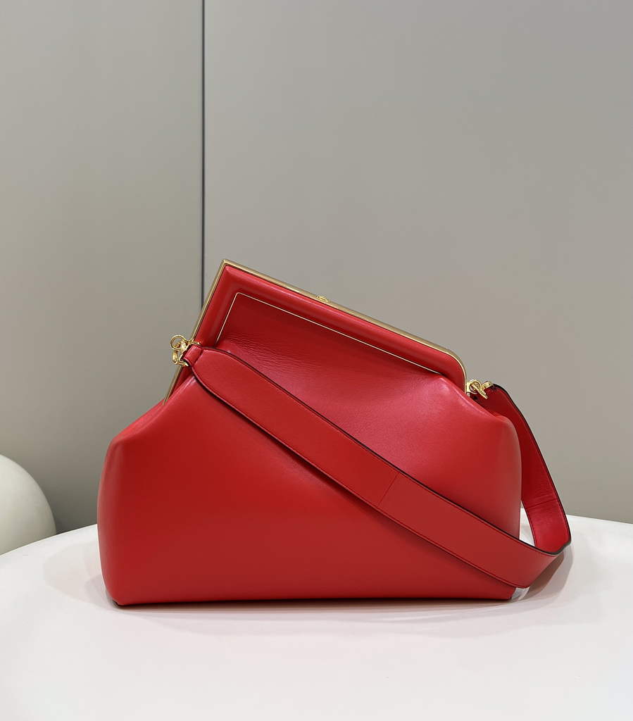 Fendi First Medium 8BP127 Red leather bag - Default Title - View 2
