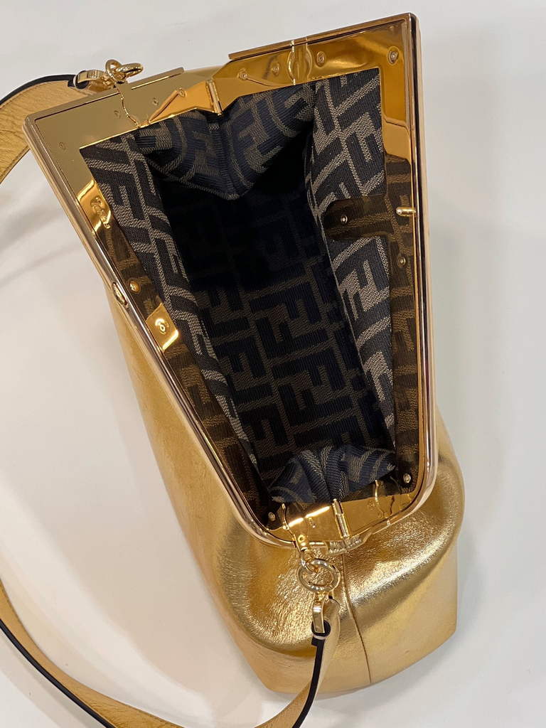 Fendi First Medium 8BP127 Gold leather bag - Default Title - View 9