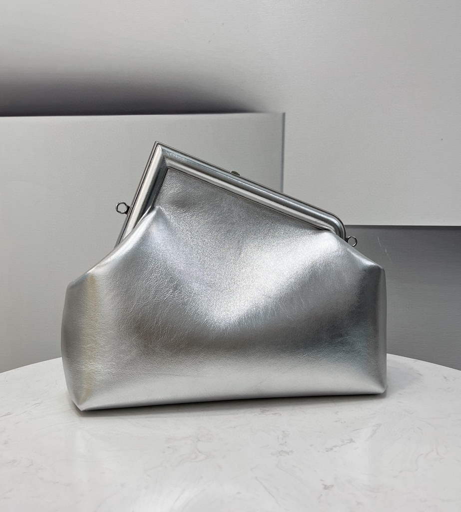 Fendi First Medium 8BP127 Silver leather bag - Default Title - View 2