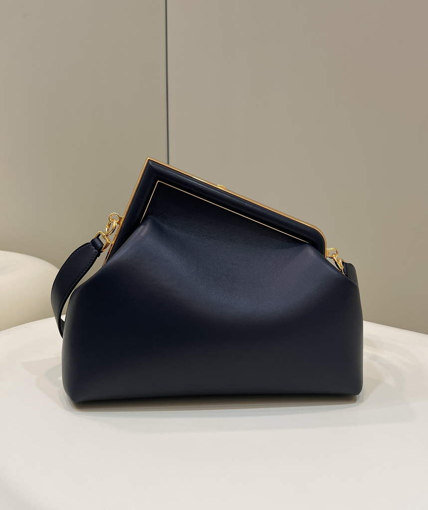 Fendi First Medium 8BP127 Navy Blue leather bag - Default Title - View 4