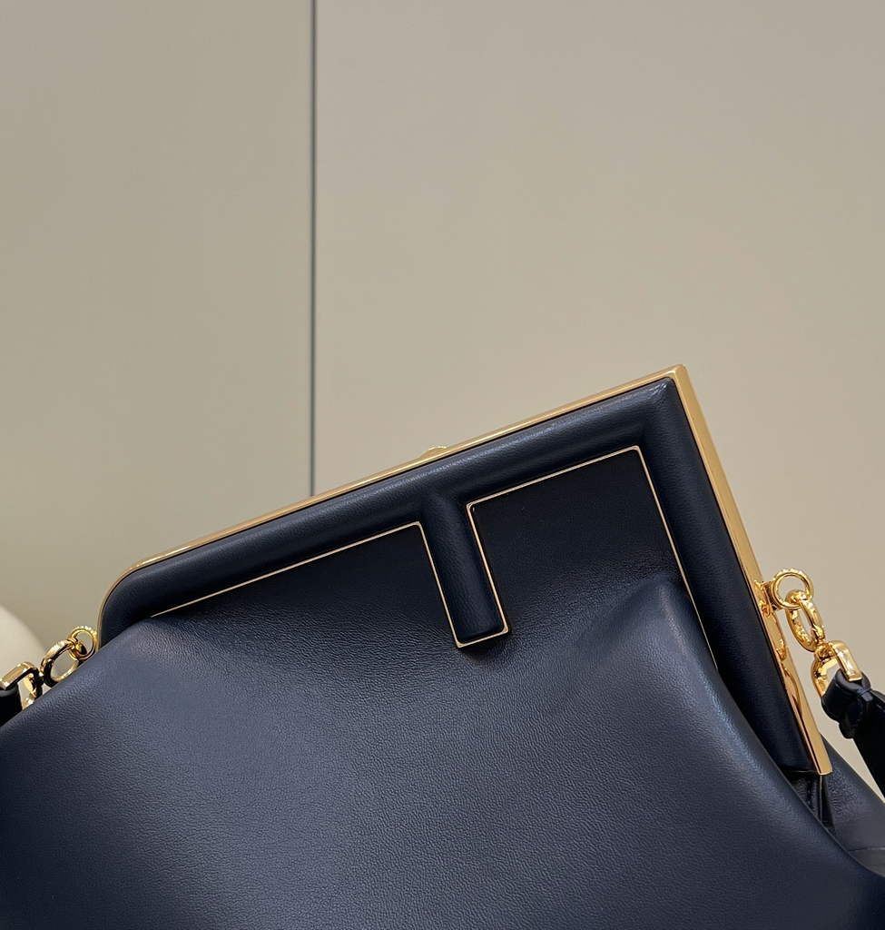 Fendi First Medium 8BP127 Navy Blue leather bag - Default Title - View 6