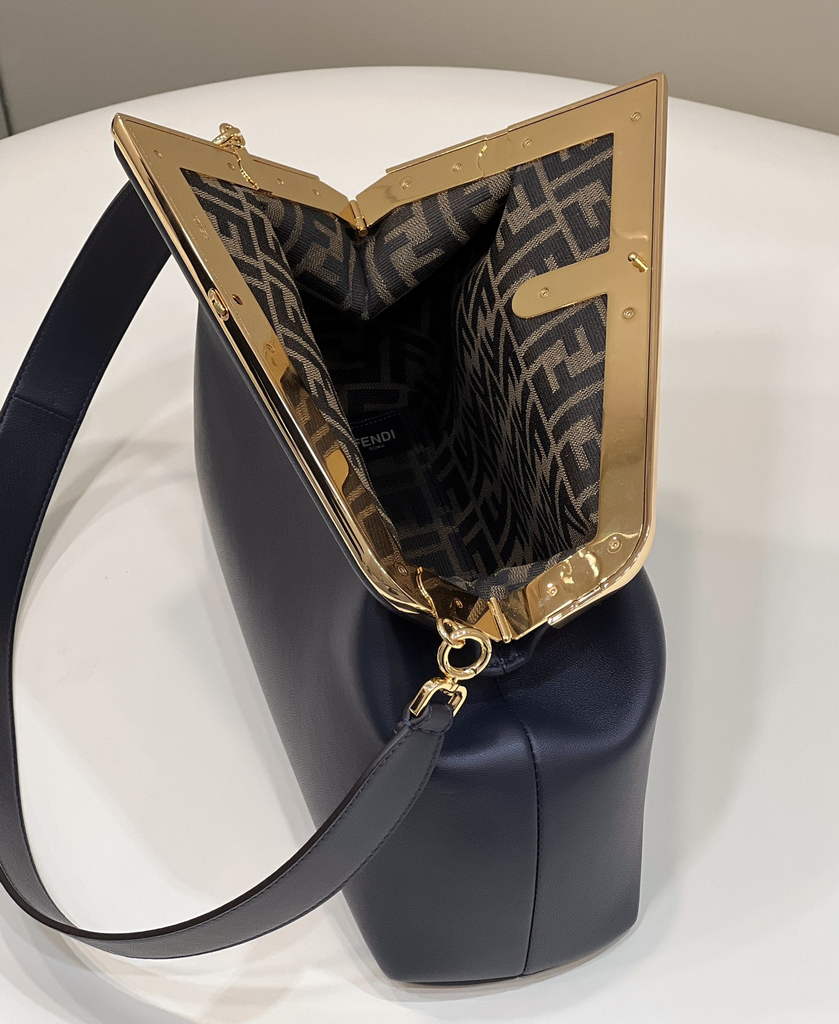 Fendi First Medium 8BP127 Navy Blue leather bag - Default Title - View 8
