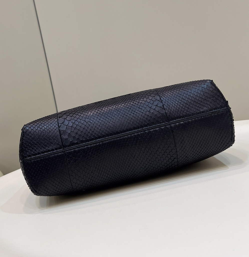 Fendi First Medium 8BP127 Black python leather bag - Default Title - View 4