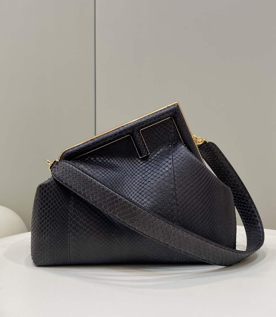 Fendi First Medium 8BP127 Coffee python leather bag - Default Title - View 1