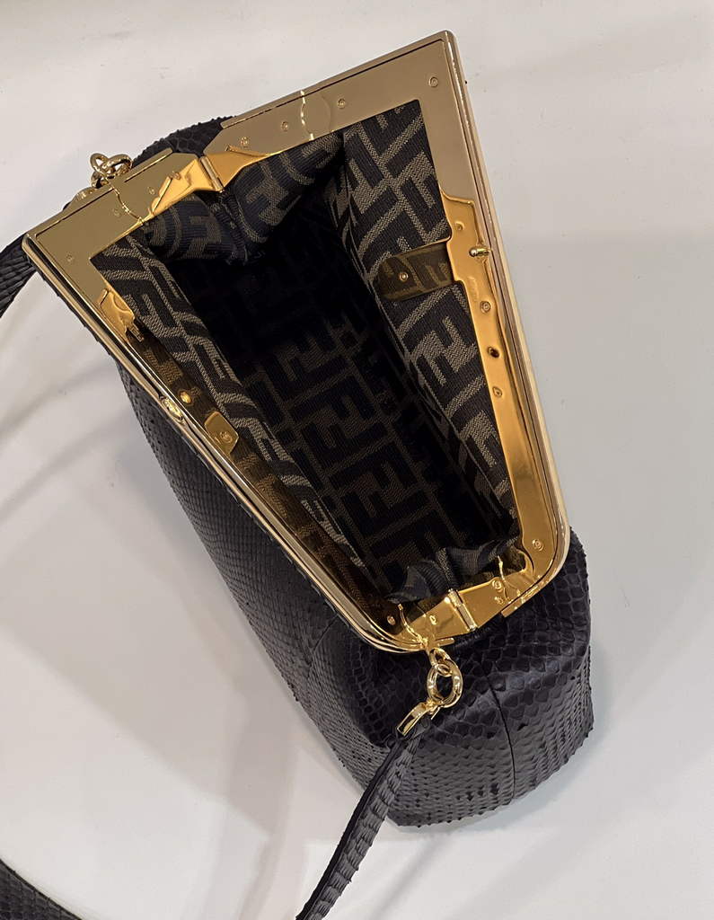 Fendi First Medium 8BP127 Coffee python leather bag - Default Title - View 9