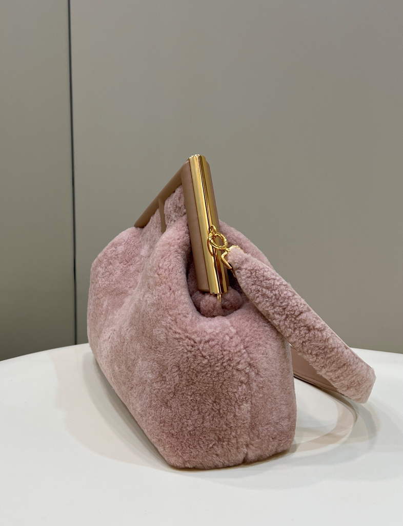 Fendi First Medium 8BP127 Pink sheepskin bag - Default Title - View 3