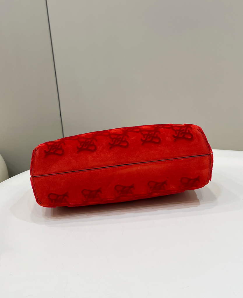 Fendi First Medium 8BP127 Red Suede bag - Default Title - View 3