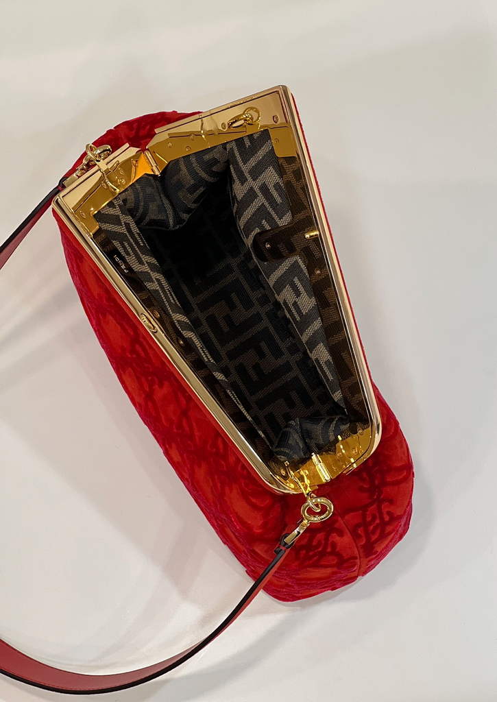 Fendi First Medium 8BP127 Red Suede bag - Default Title - View 9